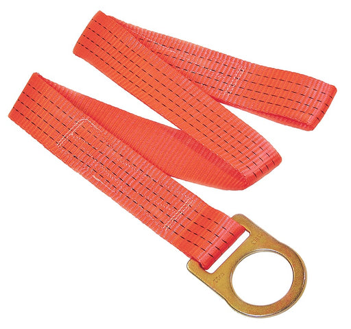 Super Anchor 48" Orange Polyester Tie-Off Strap Slotted D-Ring + Loop end Strap 3005C