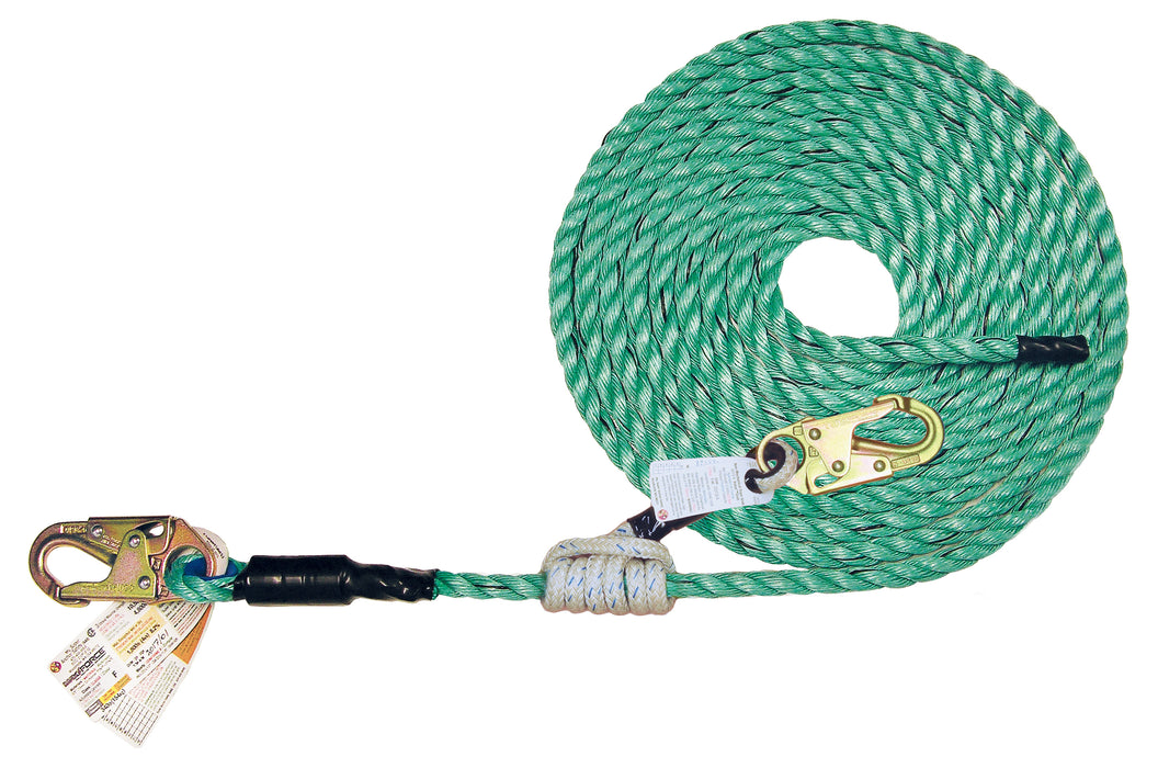 Super Anchor 50' Maxima Lifeline with Snaphook and Value Grab Prussic Rope Grab 4085-50V