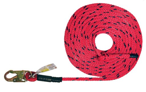 Super Anchor 50 Deluxe Lifeline with no Rope Grab.  Snaphook Connector. 4033-50
