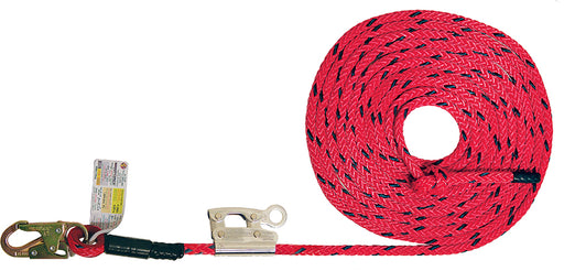 Super Anchor 30' 12-Strand Deluxe Lifeline - Carabiner & NO Rope Grab 4035