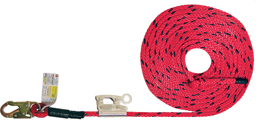 Super Anchor 50' 12-Strand Deluxe Lifeline - Carabiner & NO Rope Grab 4036