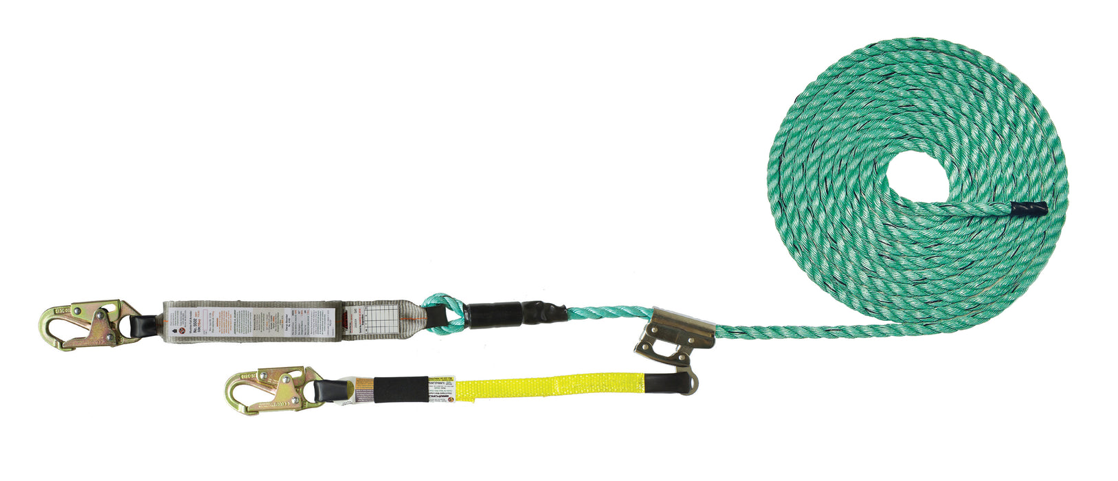 Super Anchor 30' Maxima Lifeline with Integral Energy Absorber, Mechanical Grab, Lanyard and Snaphook 5501-30