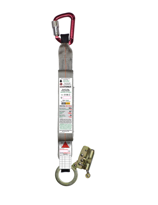 Super Anchor MAX Force Absorber with Aluminum Carabiner & ADP Rope Grab Zinc 6196-Z