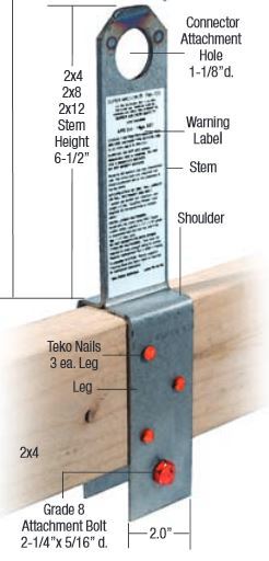 Super Anchor ARS 2x4 Fall Arrest Anchor 14 Ga. 1022 — Ordex Supply
